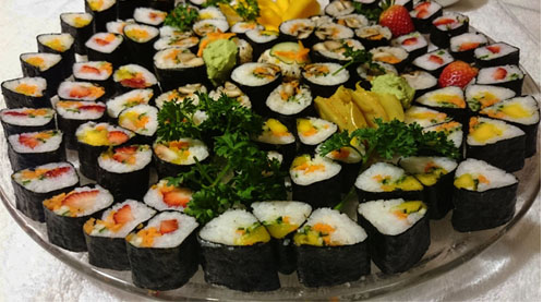 Jantar japonês vegano no BioCarioca