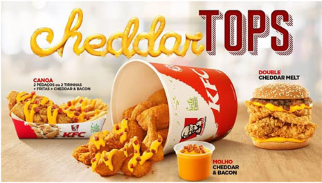 KFC apresenta novos produtos com cheddar e bacon